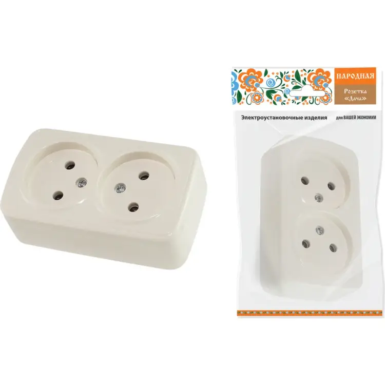 Двойная розетка TDM ELECTRIC Дача Народная SQ1824-0022