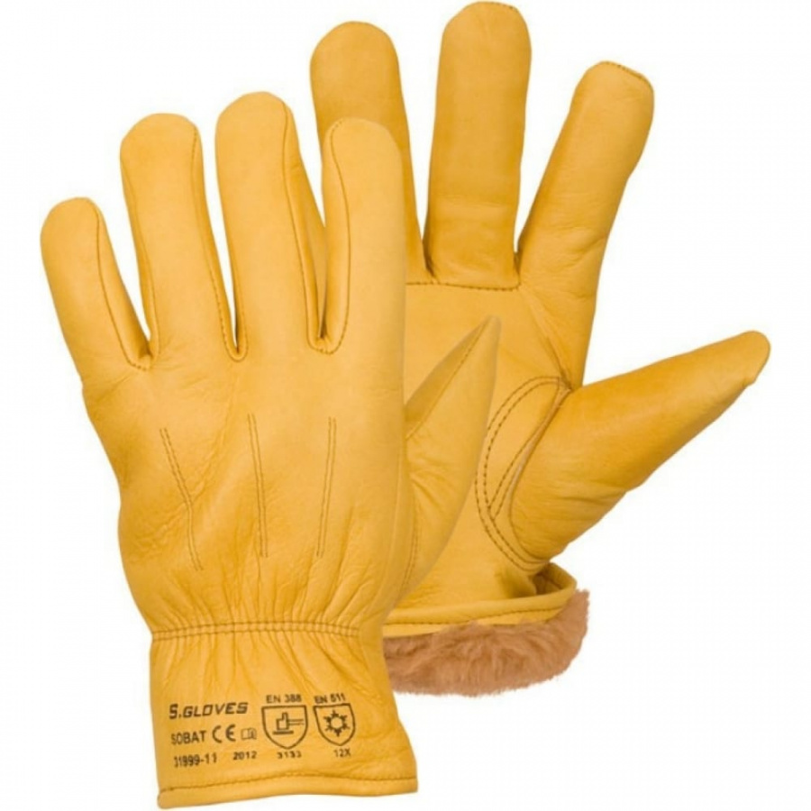 Утепленные кожаные перчатки S. GLOVES SOBAT