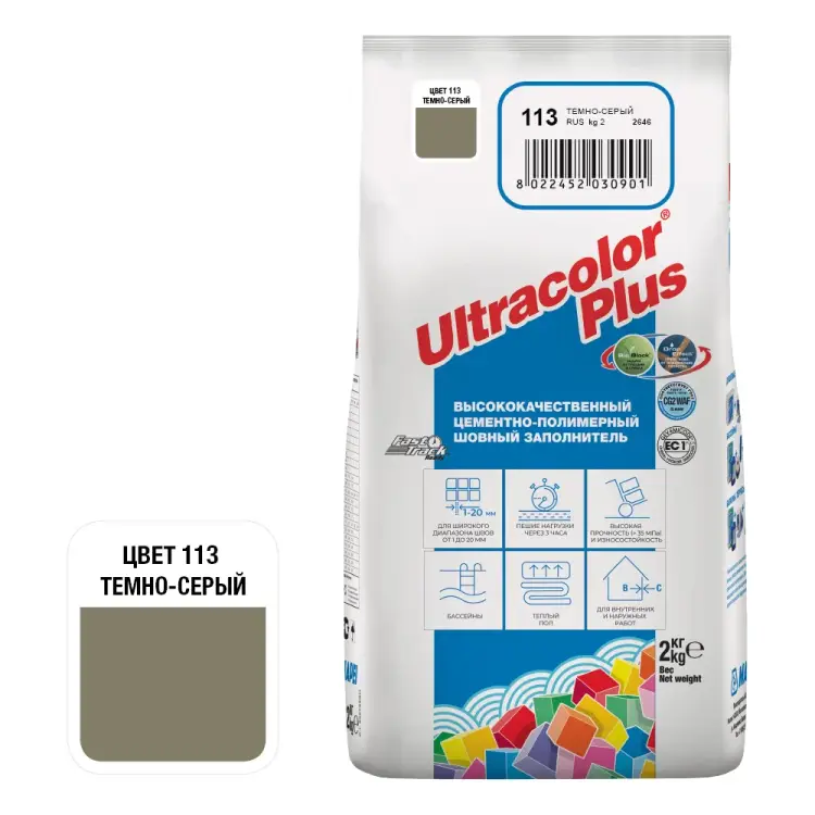 Затирка для швов MAPEI ULTRACOLOR PLUS №113 6650