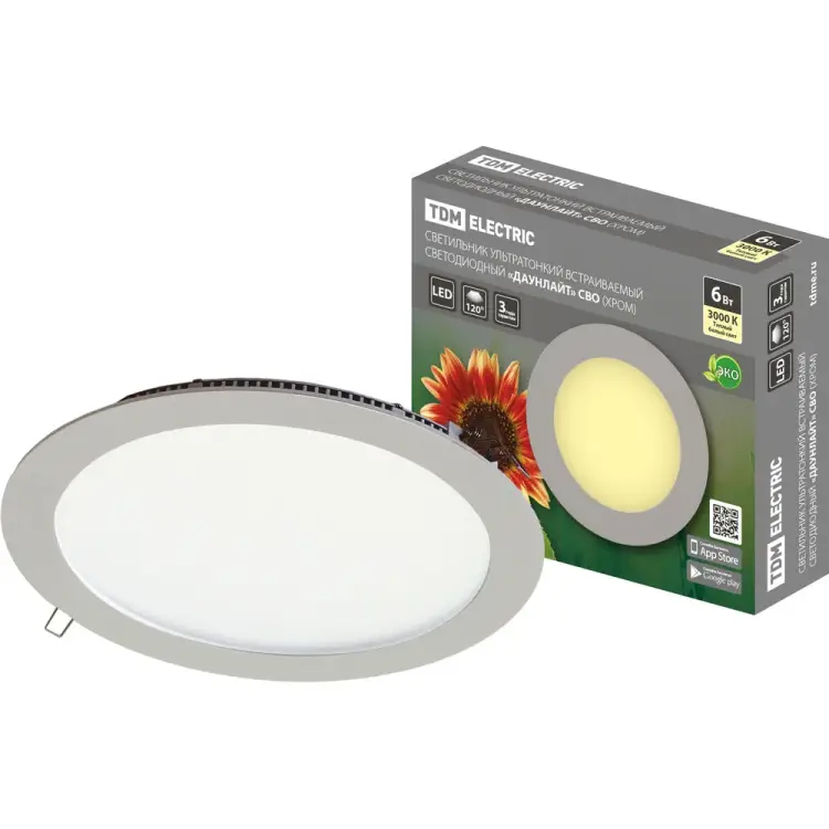 Ультратонкий встраиваемый светодиодный светильник TDM ELECTRIC Даунлайт СВО SQ0329-0101