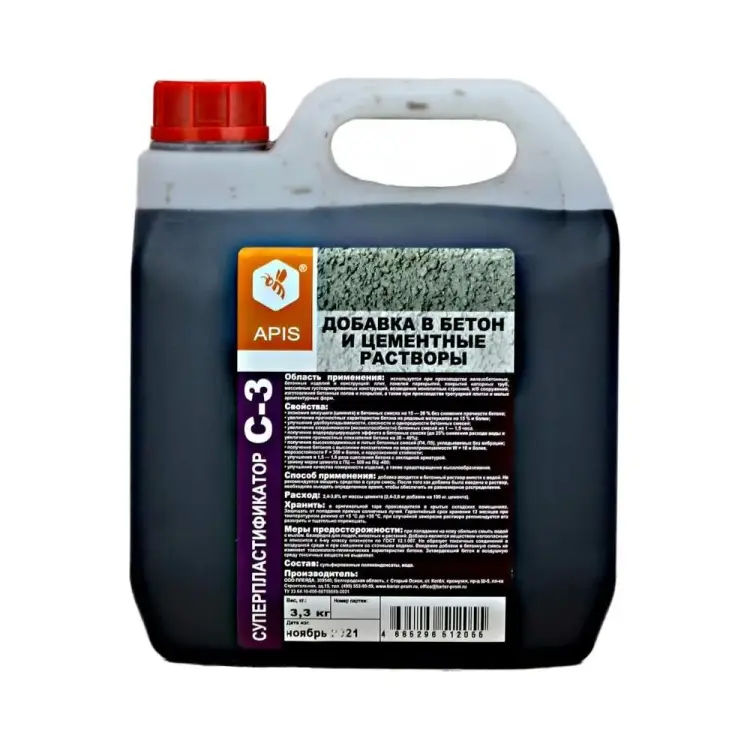 Добавка в бетонные и цементные растворы APIS СУПЕРПЛАСТИФИКАТОР С-3 4665296517180