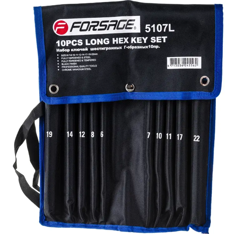 Набор шестигранных Г-образных ключей Forsage F-5107L(18825) Набор шестигранных Г-образных ключей Forsage F-5107L(18825)