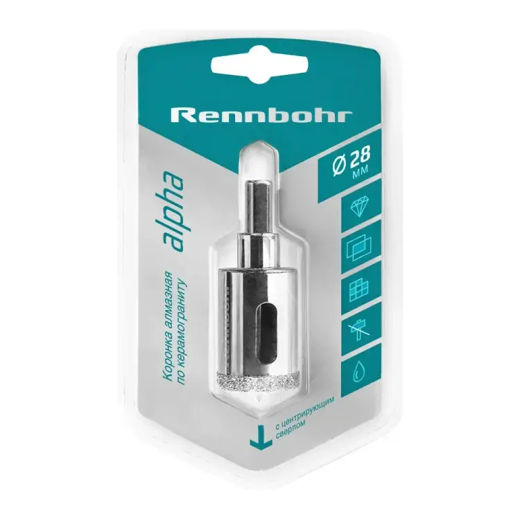 Алмазная коронка по керамограниту и керамике RENNBOHR 676228