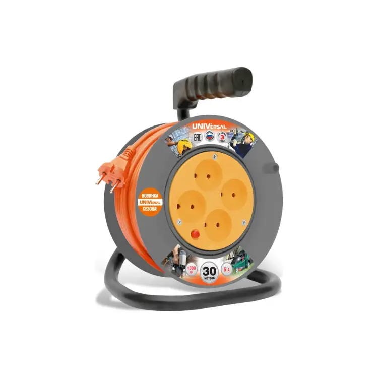 Силовой удлинитель на катушке UNIVersal У6-014 9632059
