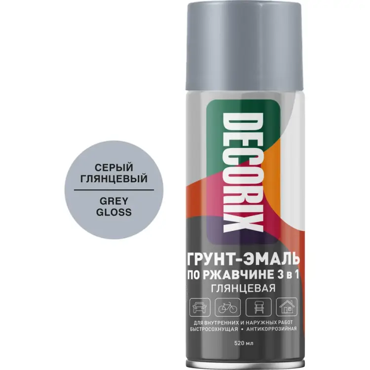 Аэрозольная грунт-эмаль по ржавчине Decorix 0106-22 DX