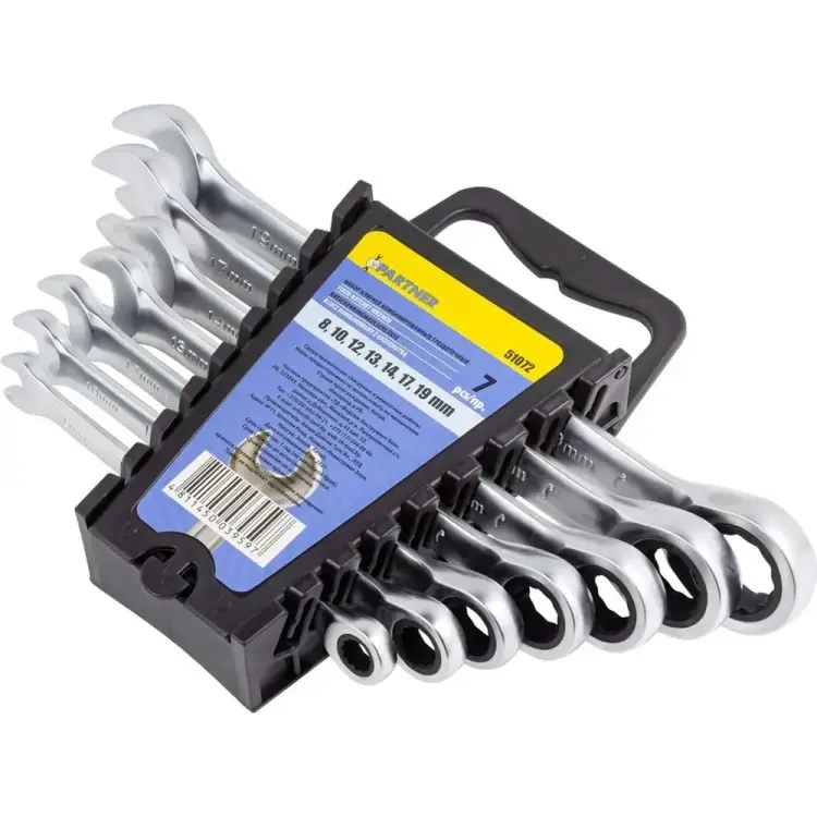 Набор комбинированных трещоточных ключей Partner PA-51072(51368)