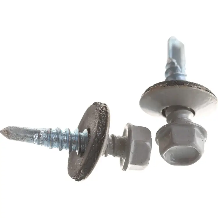 Кровельный саморез качественный крепеж 5.5х19 мм, серый, RAL 7004, 60 шт. 0200145 КЧ