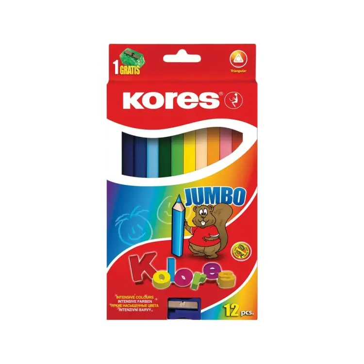 Трехгранные цветные карандаши Kores Jumbo 93512.01 128905