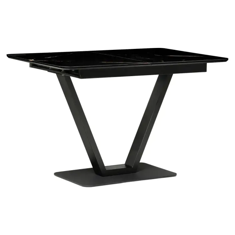 Стеклянный стол Woodville Бугун обсидиан, черный 500004