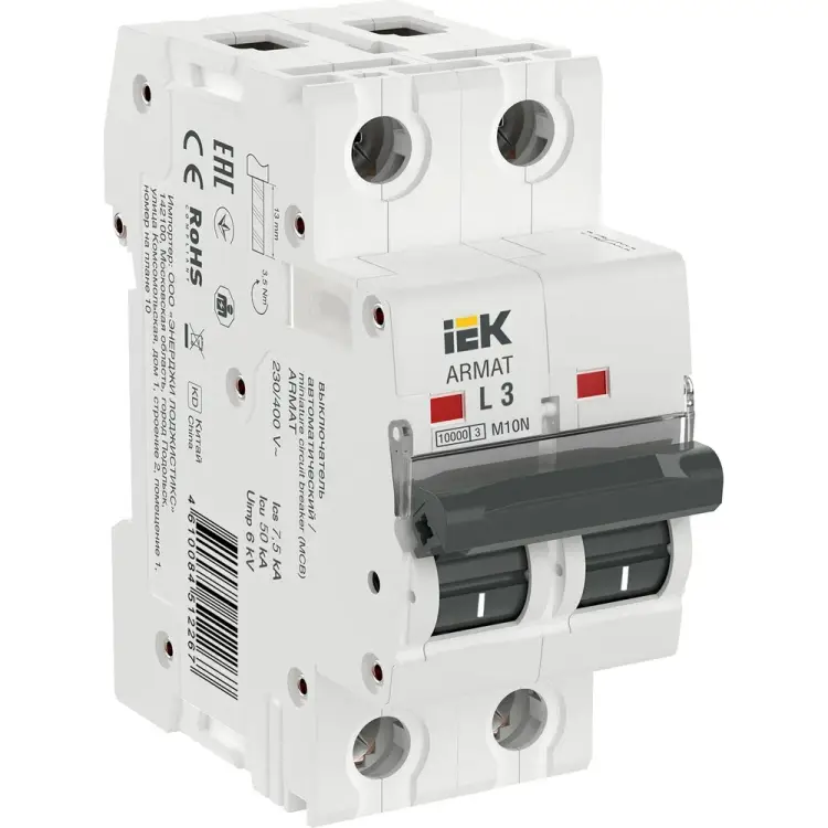 Автоматический выключатель IEK armat m10n AR-M10N-2-L003