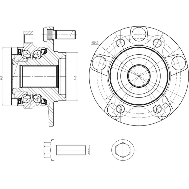 Передняя ступица для автомобиля nissan qashqai (06-) TRIALLI MR 1461