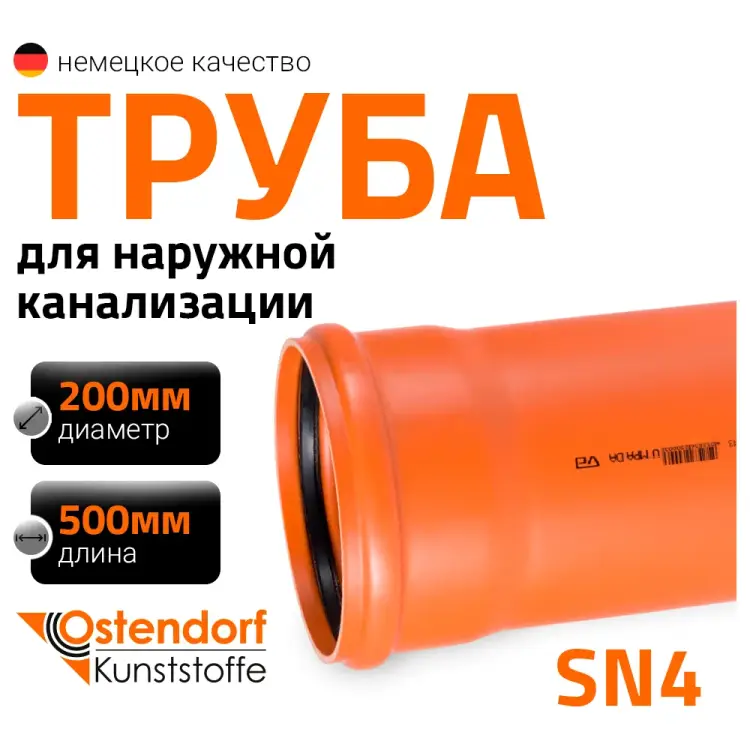 Труба пвх наружной канализации Ostendorf 223000