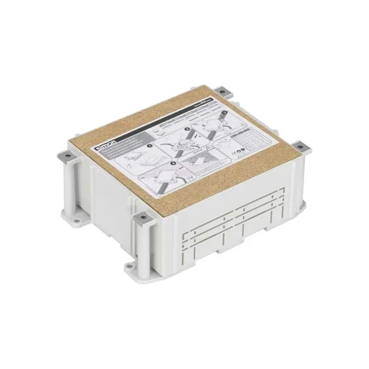 Монтажная коробка под люк в пол Simon на 2 S-модуля, в бетон, глубина 80-130 мм, пластик G22