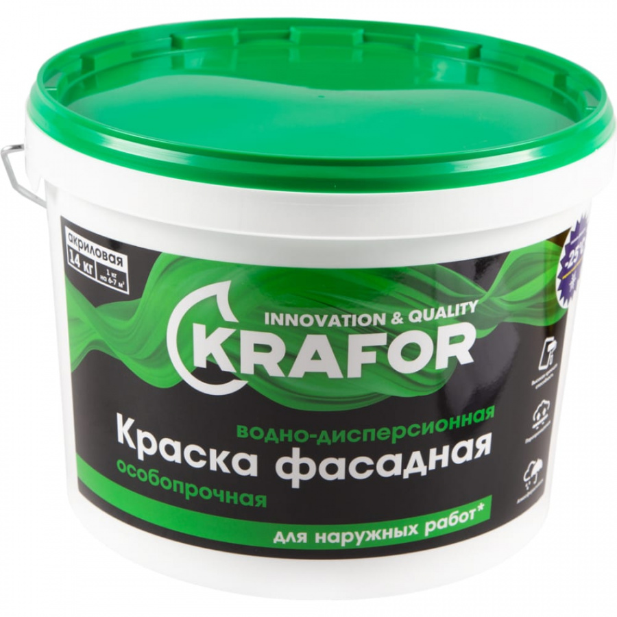 Фасадная особопрочная краска KRAFOR 26952