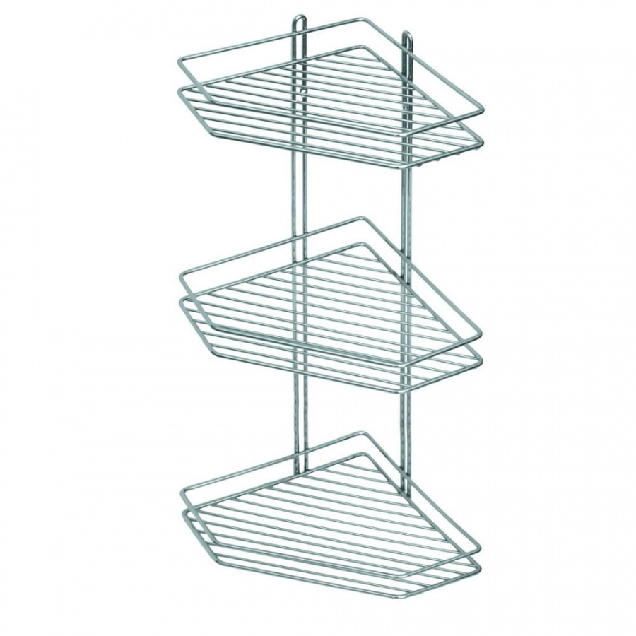 Угловая трехъярусная полка для ванной комнаты Аквалиния 08.AE-672