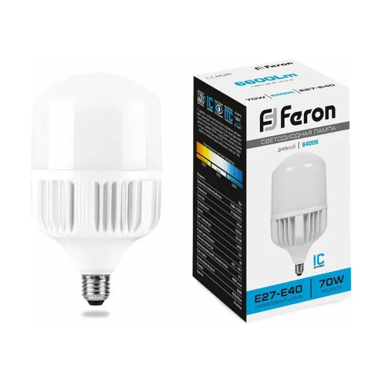 Светодиодная лампа FERON 70W 230V E40 6400K, LB-65 25783