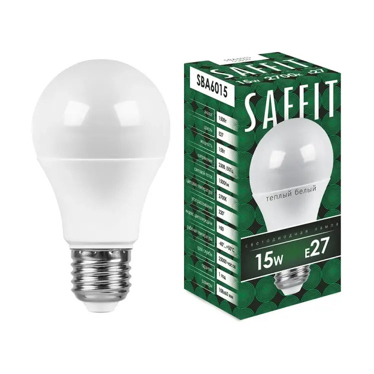 Светодиодная лампа SAFFIT E27 15W 2700K SBA6015 55010