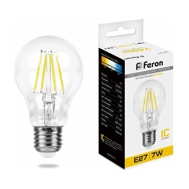 Светодиодная лампа FERON LB-57 7W 230V E27 2700K 25569 Светодиодная лампа FERON LB-57 7W 230V E27 2700K 25569