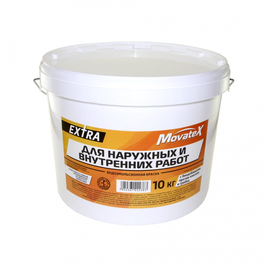 Водоэмульсионная краска для наружных и внутренних работ Movatex EXTRA ...