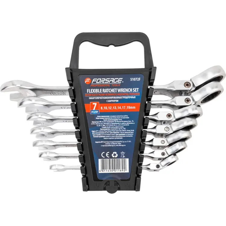 Набор комбинированных трещоточных ключей Forsage F-51072F(29979) Набор комбинированных трещоточных ключей Forsage F-51072F(29979)