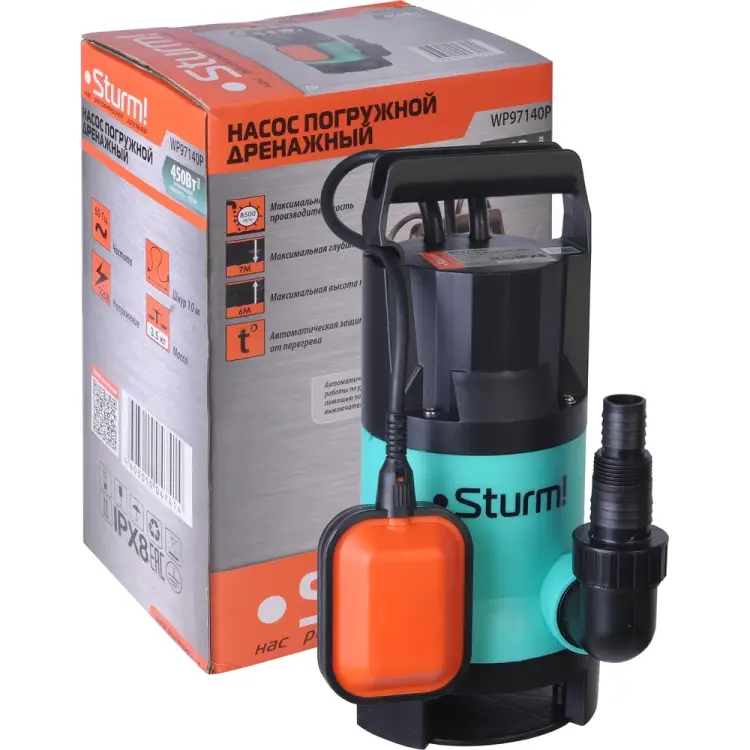 Погружной дренажный насос для грязной воды Sturm WP97140P