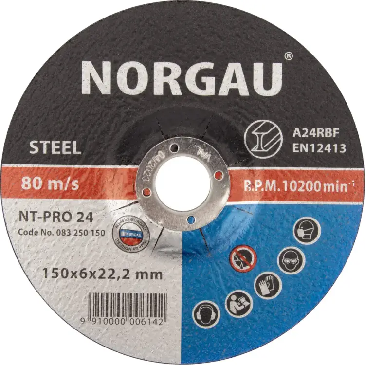 Диск шлифовальный по стали NORGAU NT-PRO 24 083250150 Диск шлифовальный по стали NORGAU NT-PRO 24 083250150