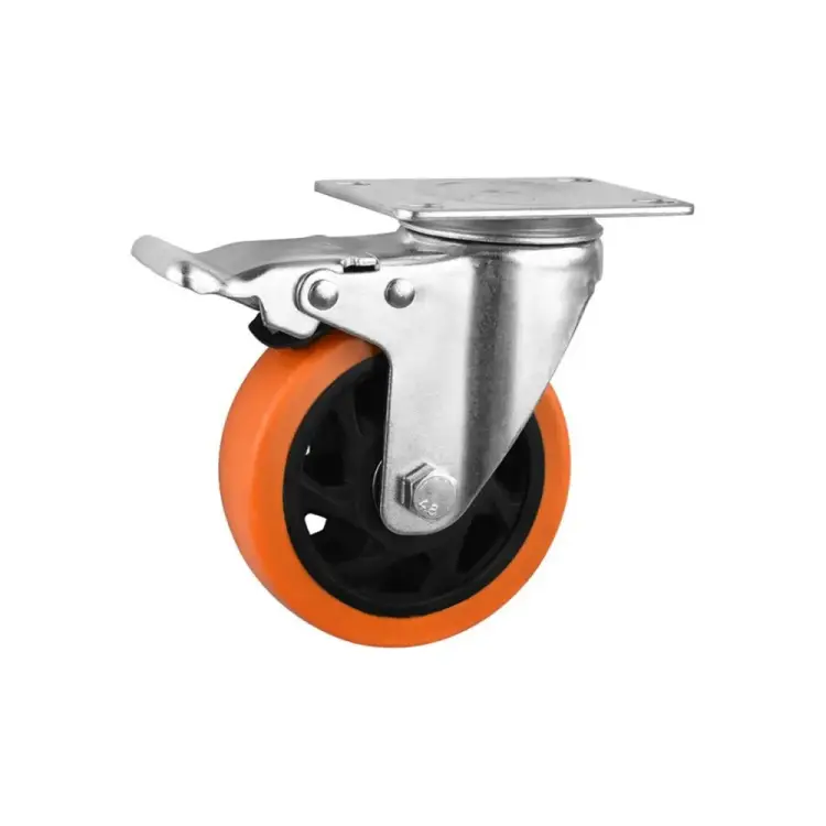 Большегрузное полиуретановое поворотное колесо MFK-TORG PVC Medium 4024075 PVC