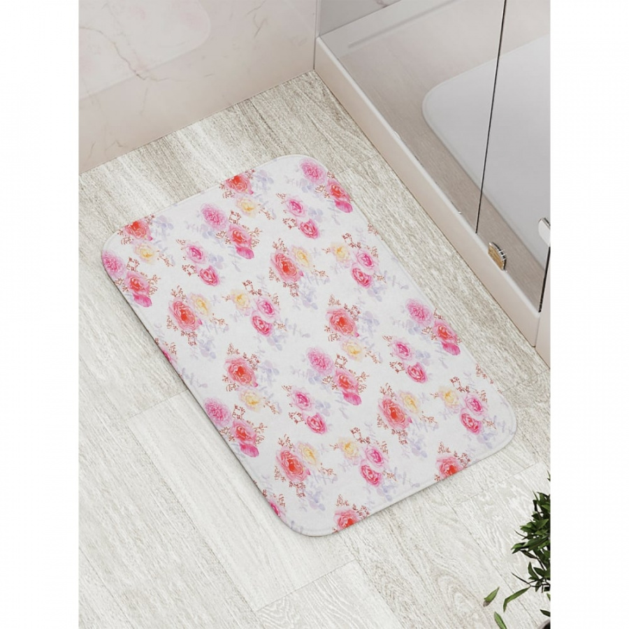 Противоскользящий коврик для ванной, сауны, бассейна JOYARTY Милые розы