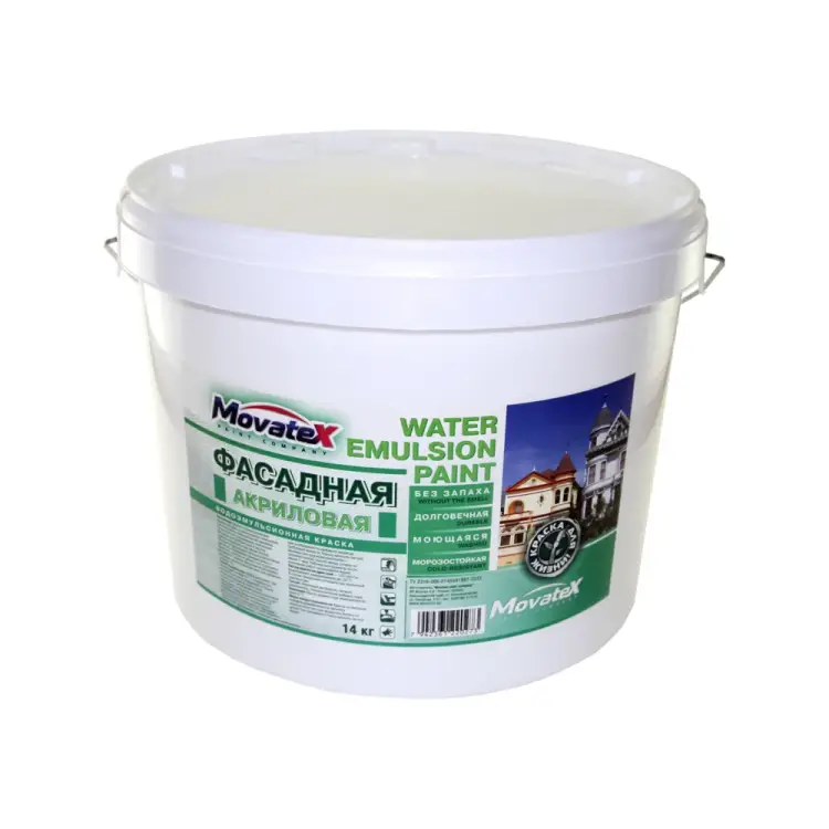 Моющаяся фасадная водоэмульсионная краска Movatex Т02334