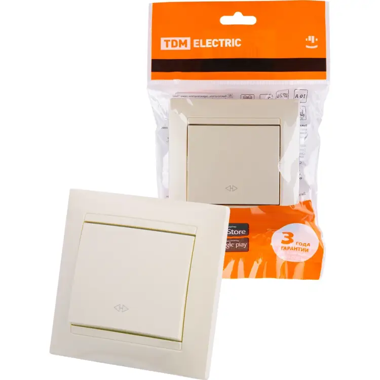 Перекрестный одноклавишный выключатель TDM ELECTRIC Лама SQ1815-0136