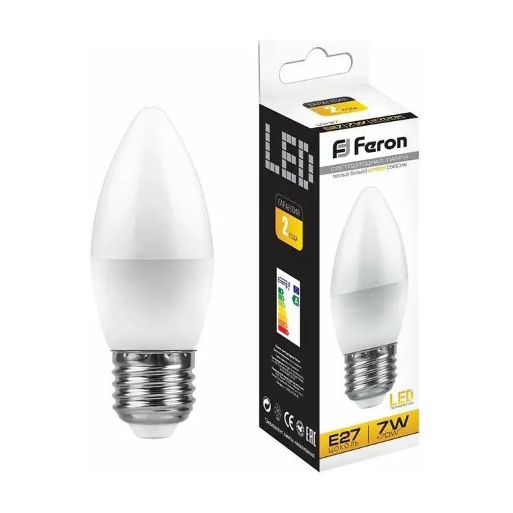Светодиодная лампа FERON LB-97 7W 230V E27 2700K 25758