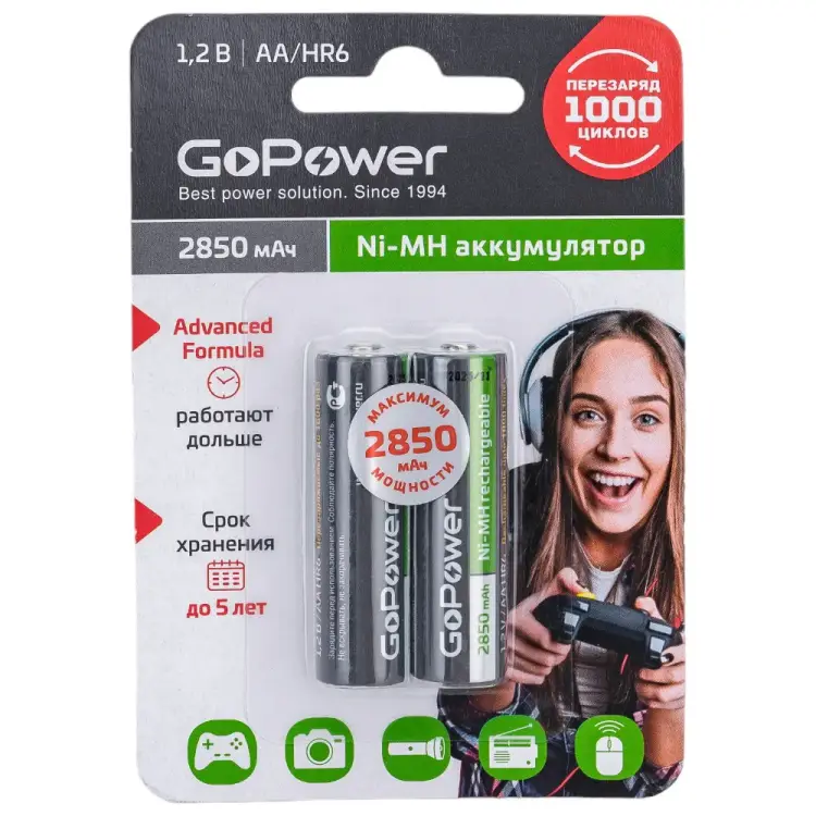 Бытовой аккумулятор GoPower HR6 00-00015318