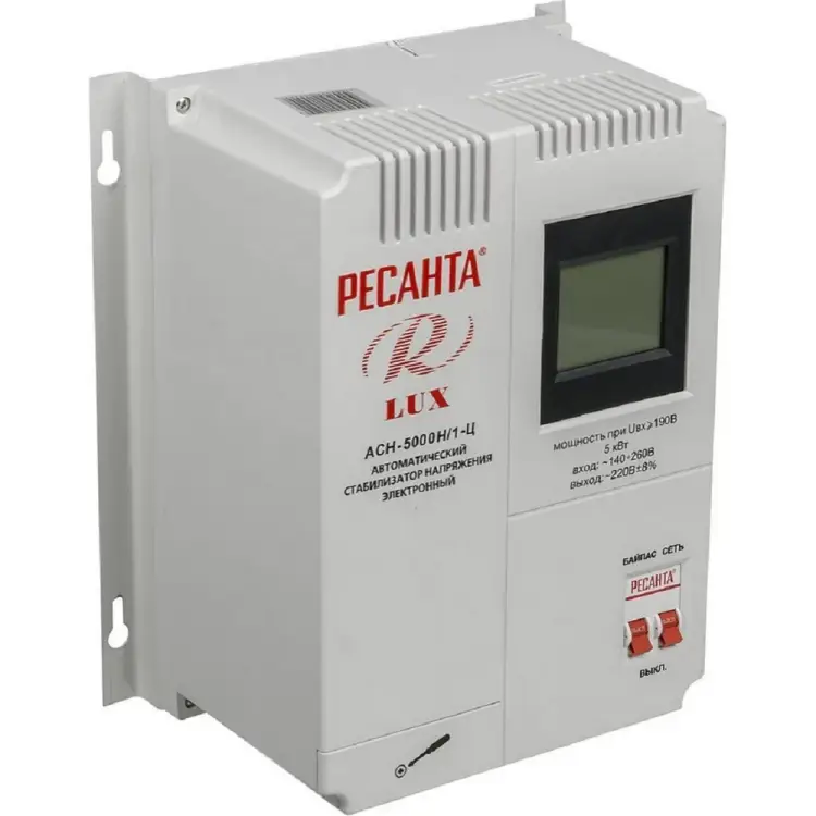 Однофазный стабилизатор напряжения Ресанта АСН 5000 Н/1-Ц Lux Однофазный стабилизатор напряжения Ресанта АСН 5000 Н/1-Ц Lux