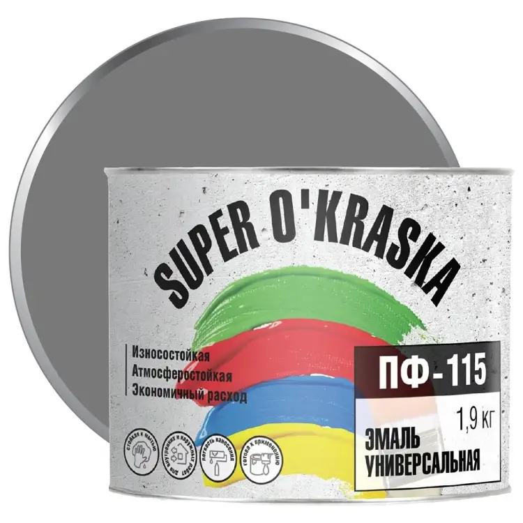 Эмаль super maler Серый 1,9кг Лк-00005658 Эмаль super maler Серый 1,9кг Лк-00005658