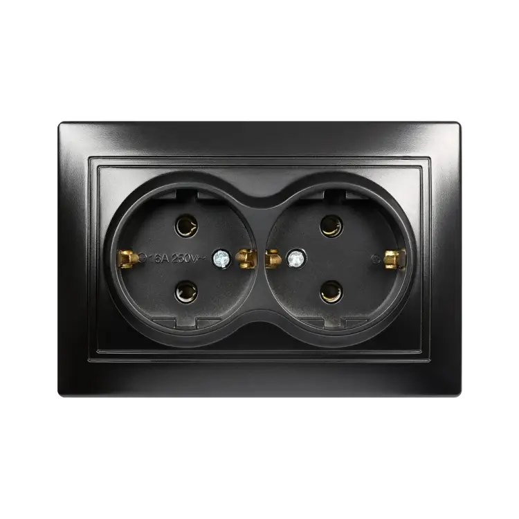 Двухместная розетка Smartbuy Венера SBE-01b-16-S2-Z-c