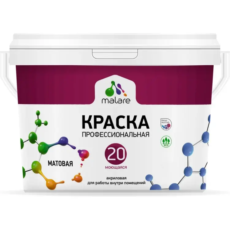 Краска для стен и обоев, потолков MALARE Euro №20 2036773243373