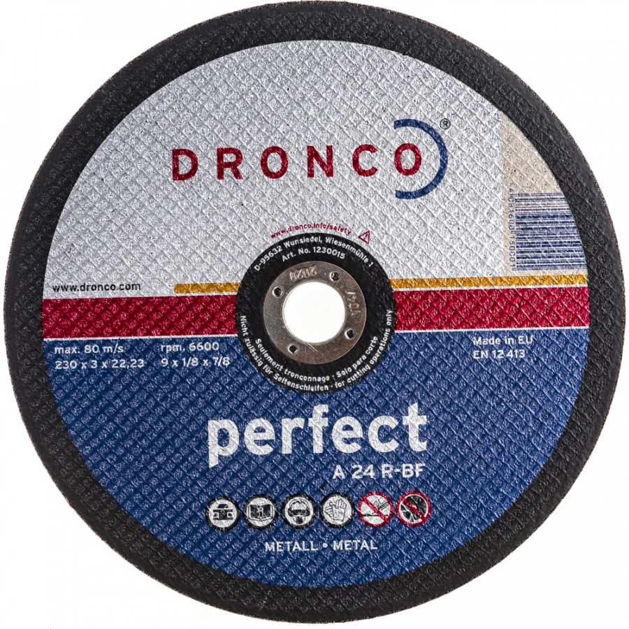 Диск отрезной по металлу DRONCO Perfect A24R