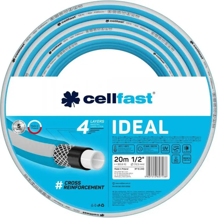 Садовый шланг Cellfast IDEAL 4 слоя, 1 10-240 Садовый шланг Cellfast IDEAL 4 слоя, 1 10-240