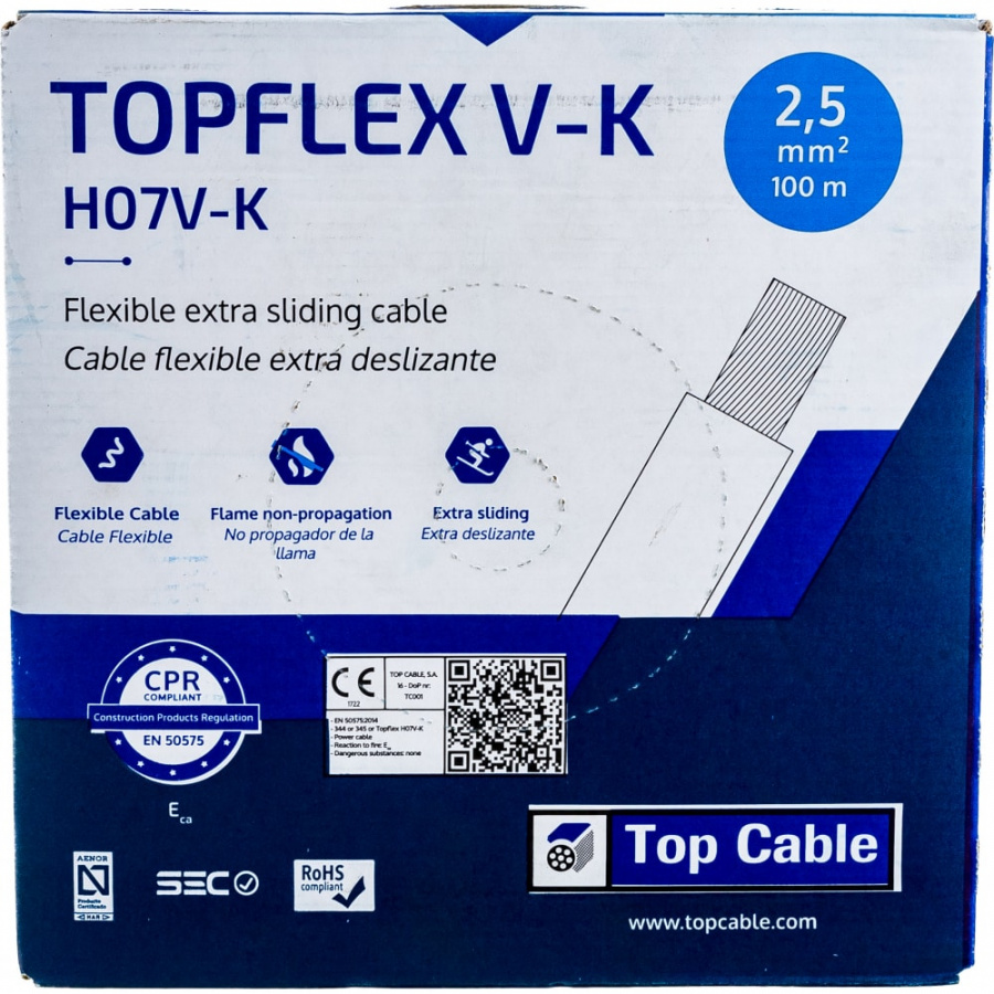 Монтажный гибкий провод Top cable TOPFLEX V-K H07V-K