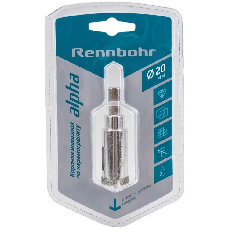 Алмазная коронка по керамограниту и керамике RENNBOHR 676220