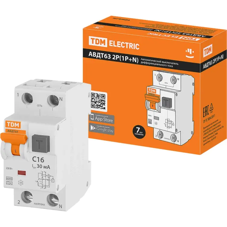 Дифавтомат TDM ELECTRIC АВДТ 63 C50, 100 мА SQ0202-0014