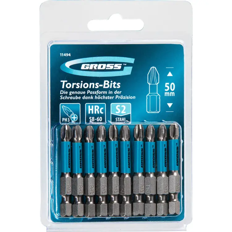 Набор торсионных бит для ударных шуруповертов GROSS 11494