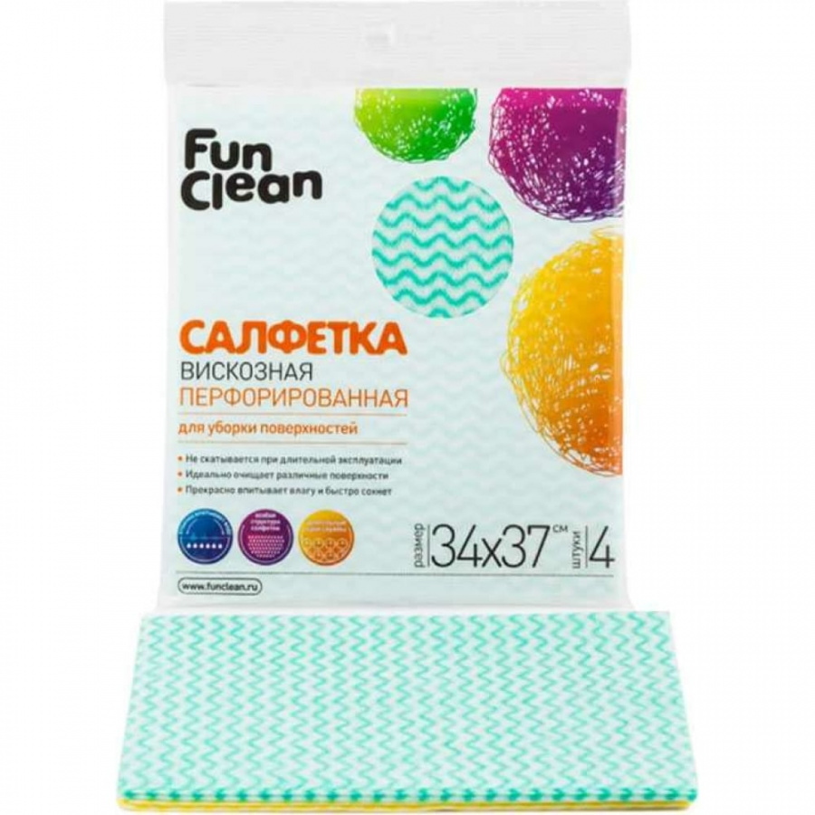 Перфорированная сухая салфетка для уборки поверхностей Fun Clean 6763
