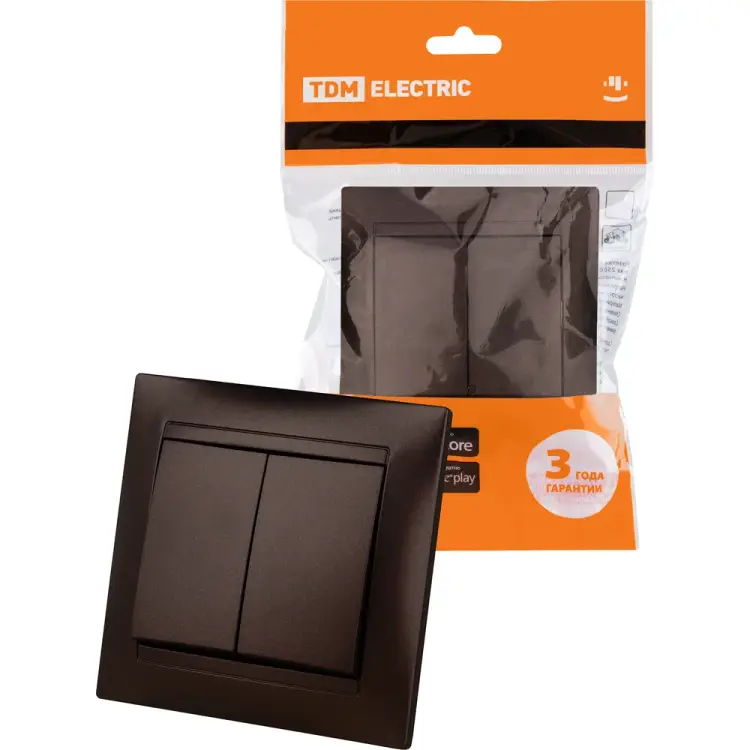 Двухклавишный выключатель TDM ELECTRIC Лама SQ1815-0502