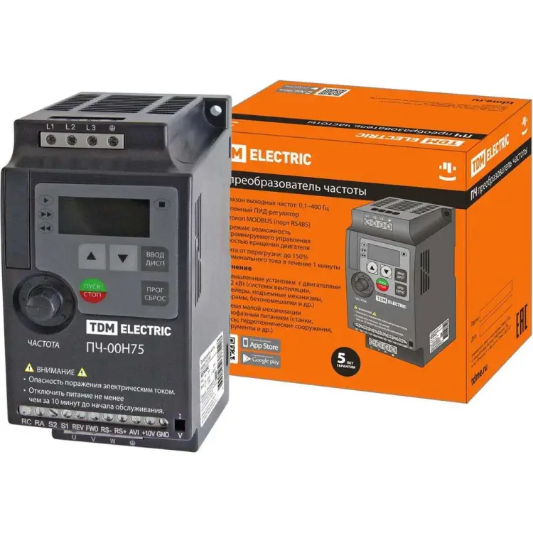 Преобразователь частоты TDM ELECTRIC ПЧ-00H75 230В 0,75кВт SQ0749-0001