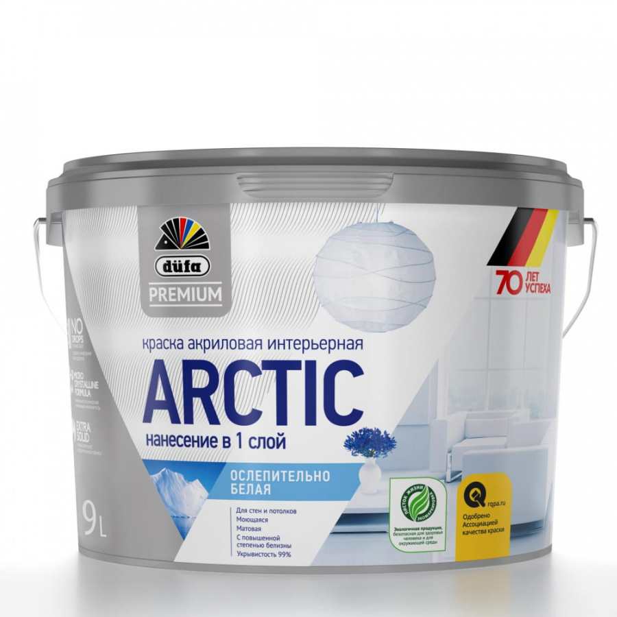 Интерьерная акриловая краска Dufa Premium ВД ARCTIC