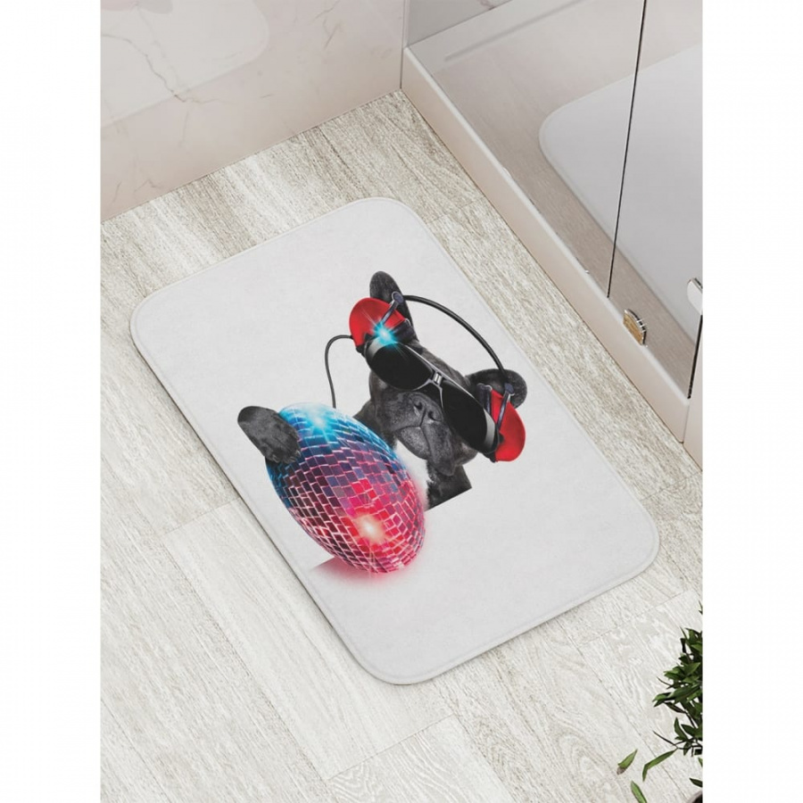 Противоскользящий коврик для ванной, сауны, бассейна JOYARTY Диско пес