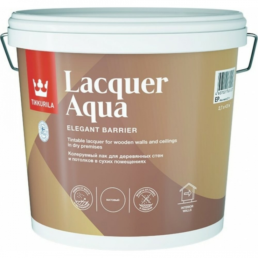 Интерьерный антисептирующий защитный лак Tikkurila EURO LACQUER AQUA