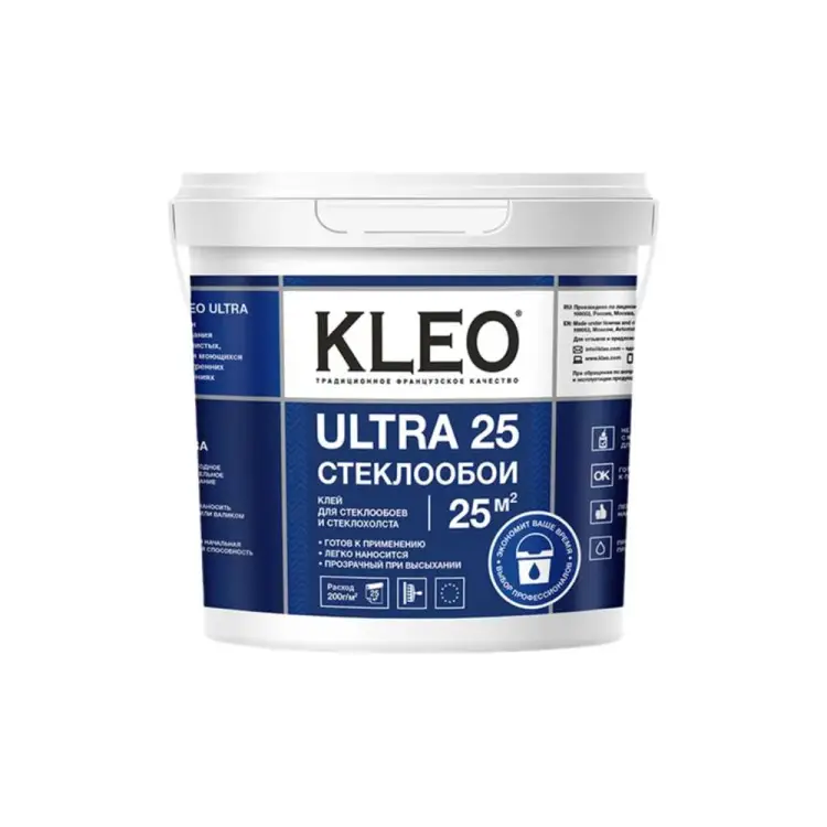 Готовый клей для стеклообоев KLEO ULTRA KLEO 191 ULTRA 5 кг Готовый клей для стеклообоев KLEO ULTRA KLEO 191 ULTRA 5 кг