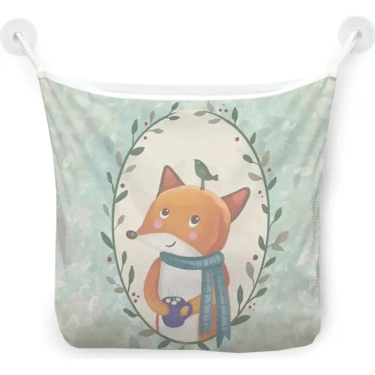 Настенная сетка-органайзер для ванной для игрушек JOYARTY Лис и птичка tgb_385256